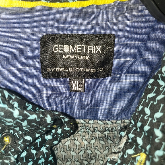 Geometrix by Drill Clothing XL Flamingo button down mens - Picture 3 of 5
